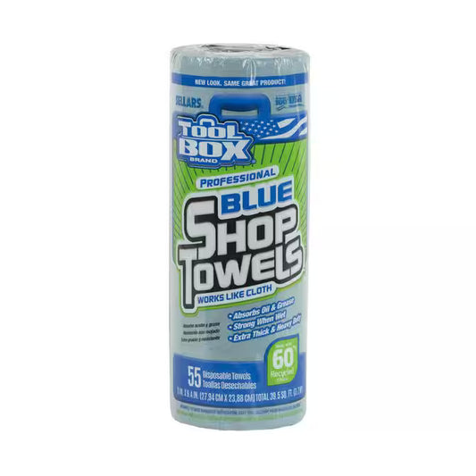 roll of blue shop towels