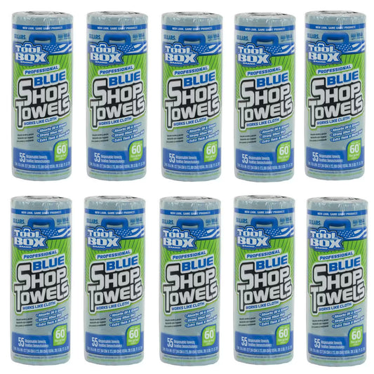 10 pack blue shop towels roll
