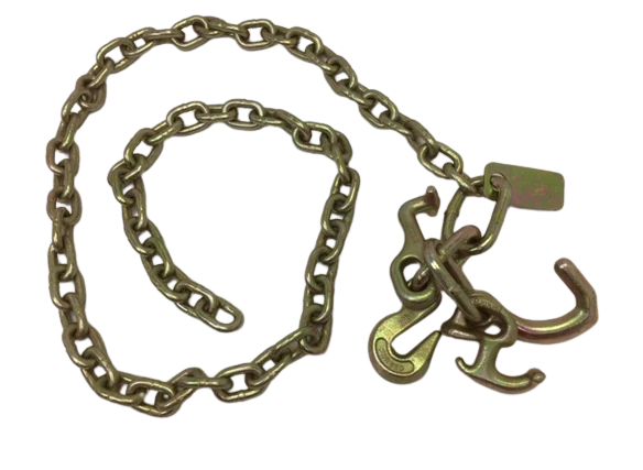 5/16" x 8 Ft Grade 70 Transport Chain w/ RTJ Hooks | 4 PACK