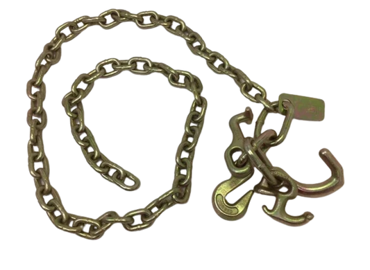 5/16" x 8 Ft Grade 70 Transport Chain w/ RTJ Hooks | 4 PACK