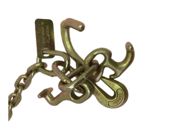 5/16" x 8 Ft Grade 70 Transport Chain w/ RTJ Hooks | 4 PACK