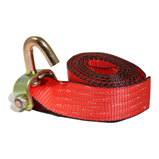 2" x 10 Ft. Wheel Strap w/ Rubber Cleats & Swivel J Hook | RED | go-tow.com