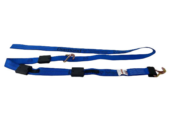 2" x 14 Ft DiamondWeave™ Strap w/ Wire Hooks & Rubber Cleats | 4 PACK