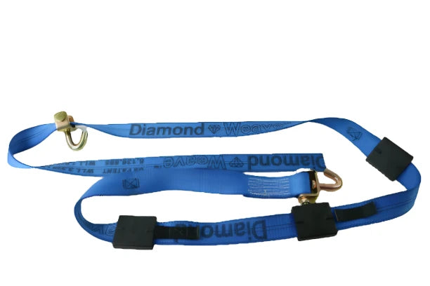 14 ft blue diamond weave strap with rubber cleats