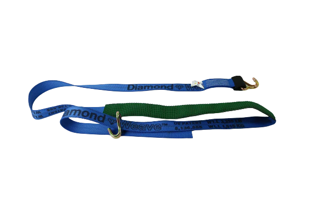 2" x 14 Ft DiamondWeave™ Strap w/ Wire Hooks Protective Sleeves| 4 PACK