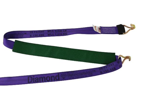 2" x 14 Ft DiamondWeave™ Strap w/ Wire Hooks Protective Sleeves| 4 PACK