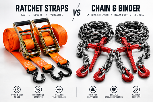 Ratchet Straps vs. Chain and Binder Tie-Downs: Choosing the Right System for Your Load