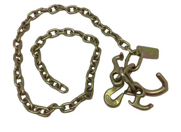 5/16" x 8 Ft Grade 70 Transport Chain w/ RTJ Hooks | 4 PACK