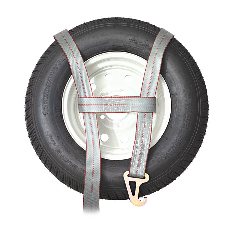 "Quick Pick" Basket Strap w/ Flat Style Hook | 8 PACK - Professional Wheel Lift — tow dolly wheel net strap — GO-TOW.com