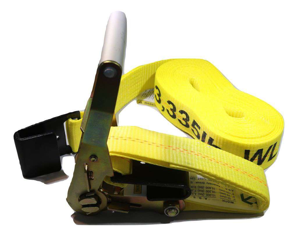 R27F ratchet strap flat hook and ratchet end detail