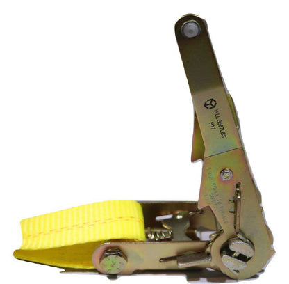 R27F 2 inch yellow polyester ratchet strap webbing
