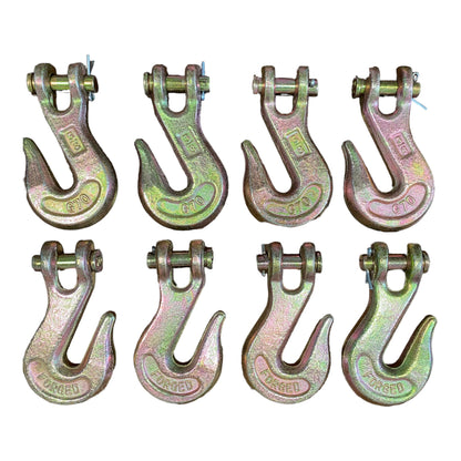 3/8" Clevis Grab Hook - Grade 70 (8-Pack) — hook end fitting detail — GO-TOW.com
