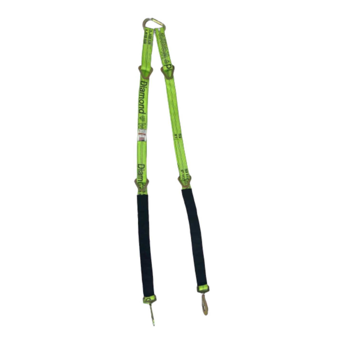 2" x 56" Tow V-Bridle Strap w/ Twisted Snap Hooks & D-Rings DiamondWeave™