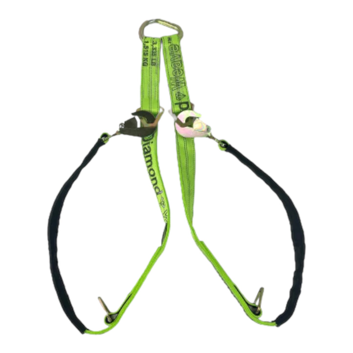 2" x 56" Tow V-Bridle Strap w/ Twisted Snap Hooks & D-Rings DiamondWeave™