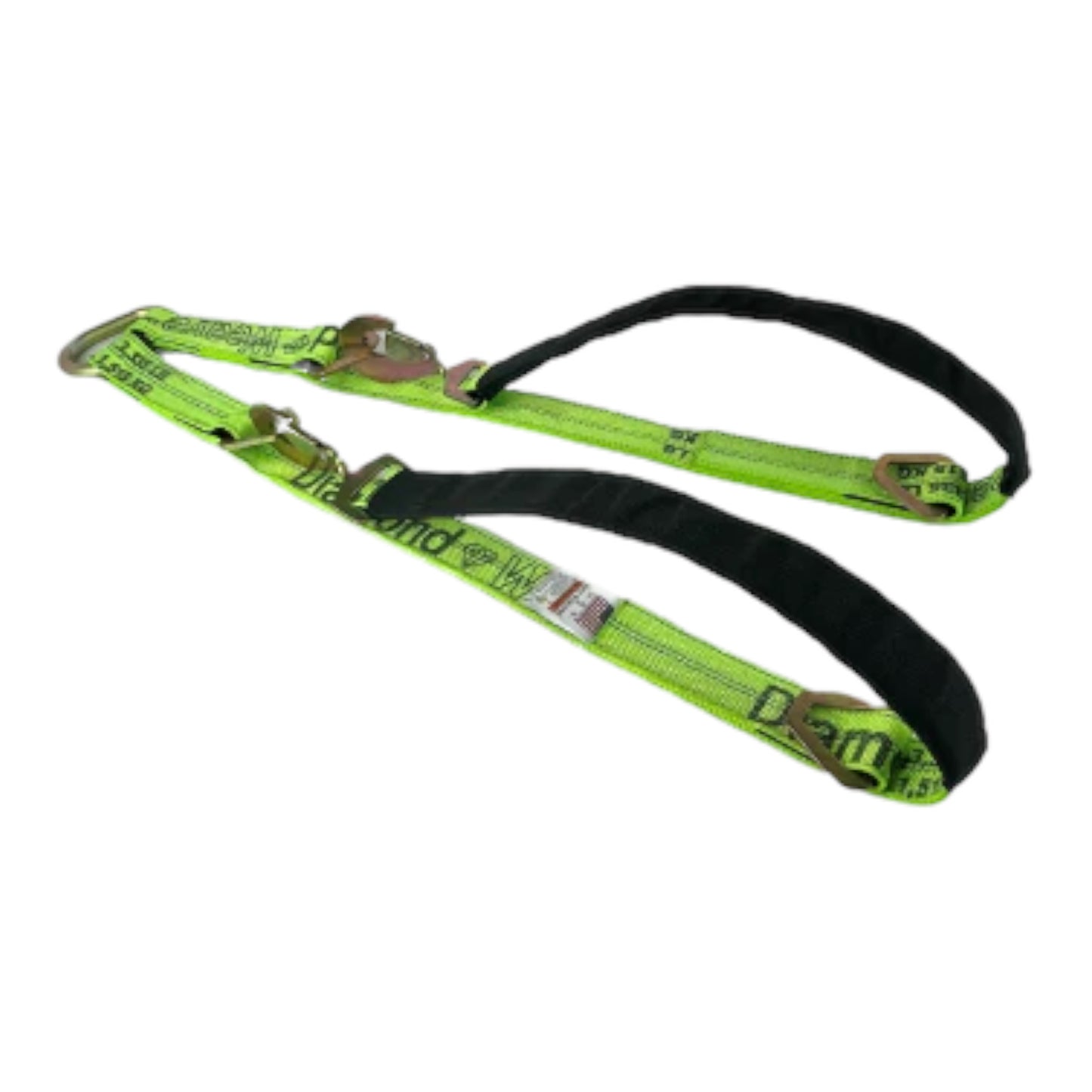 2" x 56" Tow V-Bridle Strap w/ Twisted Snap Hooks & D-Rings DiamondWeave™