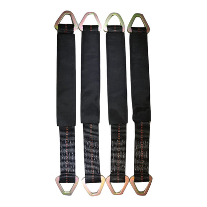 24 Inch Axle Straps Auto Car Hauler Tie Downs Tow Wrecker 4 PACK | BLACK