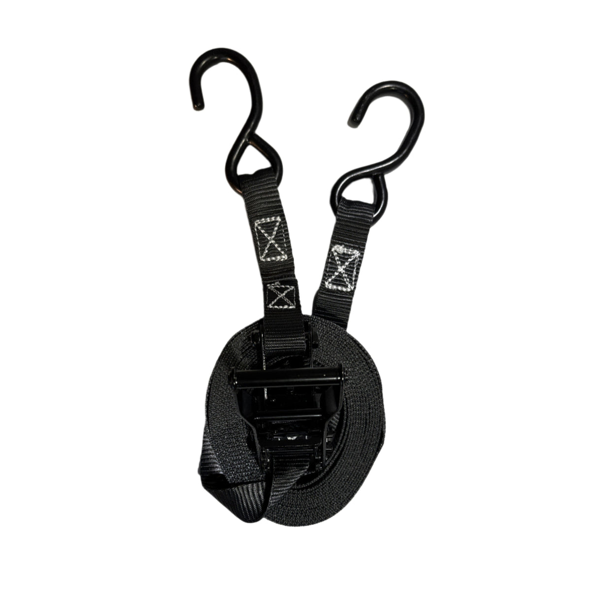1 inch black ratchet with vinyl coated S hook
