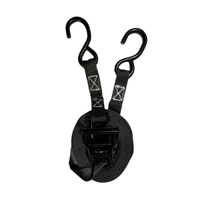 1 inch black ratchet with vinyl coated S hook