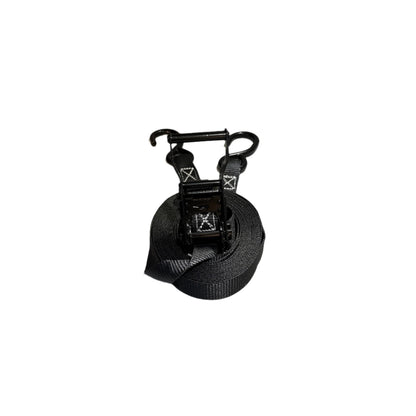 1 inch black ratchet strap vinyl S hook detail