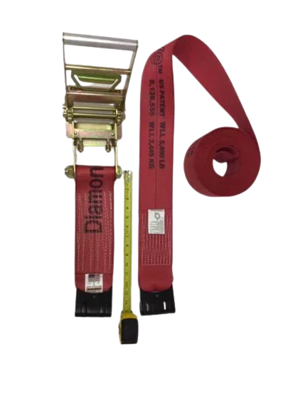 Diamond Weave 4" x 30 Ft Ratchet Strap w/ Flat Hooks | R430FDW