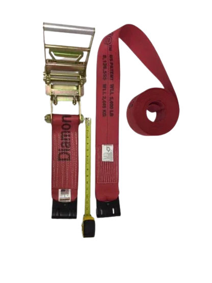 Diamond Weave 4" x 30 Ft Ratchet Strap w/ Flat Hooks | R430FDW