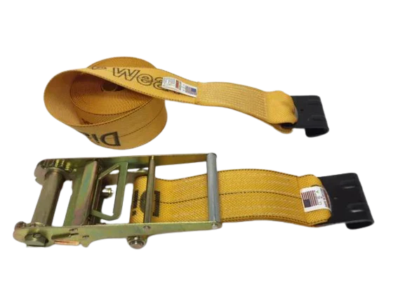 Diamond Weave 4" x 30 Ft Ratchet Strap w/ Flat Hooks  | R430FDW - RatchetStrap.Com