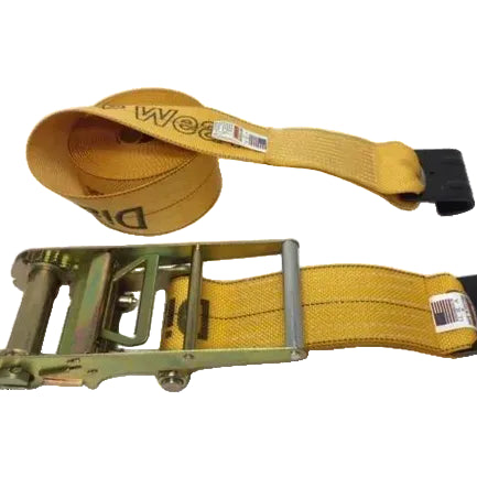 DiamondWeave ratchet strap with flat hooks, gold