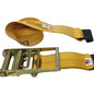 DiamondWeave ratchet strap with flat hooks, gold