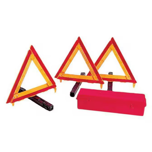 3 pack highway safety triangle kit with storage box