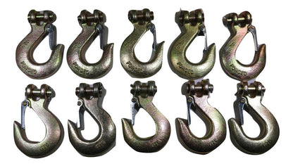 QTY 10 Clevis Slip Hook 5/16" with Latch - Grade 70 - towing supply