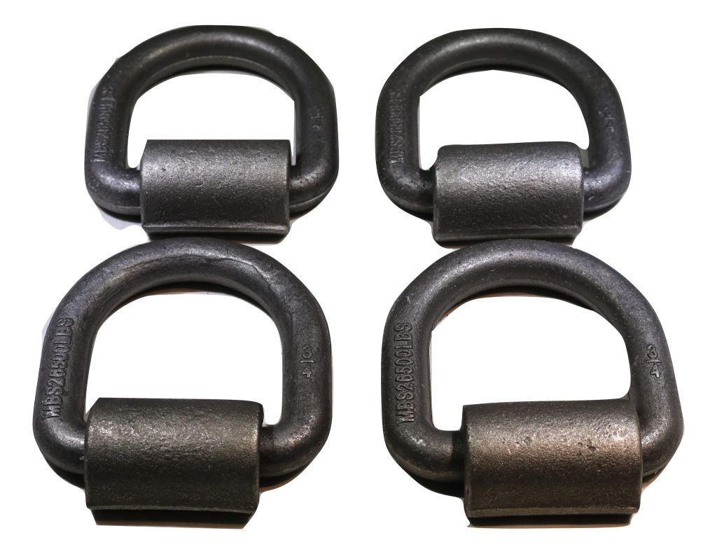 QTY (4) - 3/4" Forged D-Ring w/Weld-On Clip - ratchetstrap-com.myshopify.com